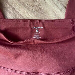Layer 8 Maroon High Rise Cropped Workout Active Leggings Size M